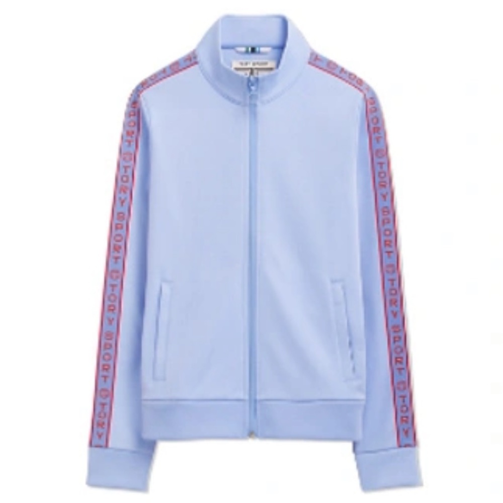 Tory Sport Banner Track Jacket - Blue & Red - Size Small